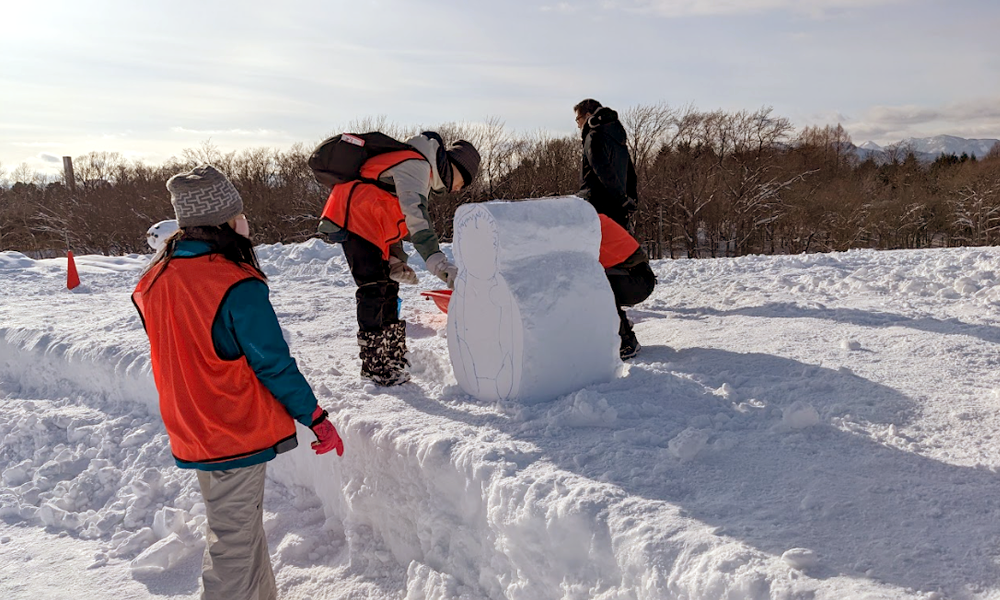 雪像つくり体験 