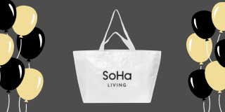 【SoHa LIVING】ホワイト ショッピング バッグ