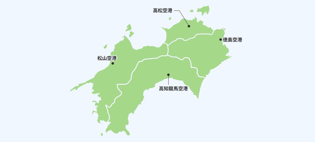 四国エリア空港マップ