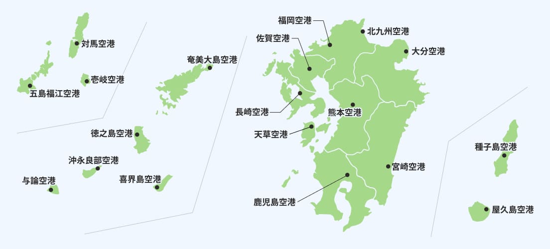 九州エリア空港マップ