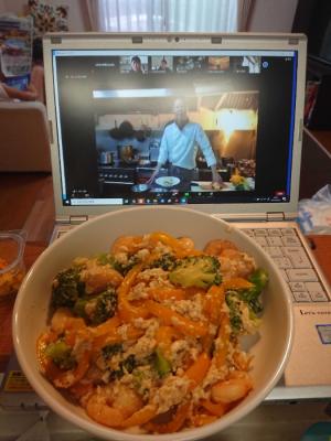 エビとブロッコリーの卵白炒め（星2.5）