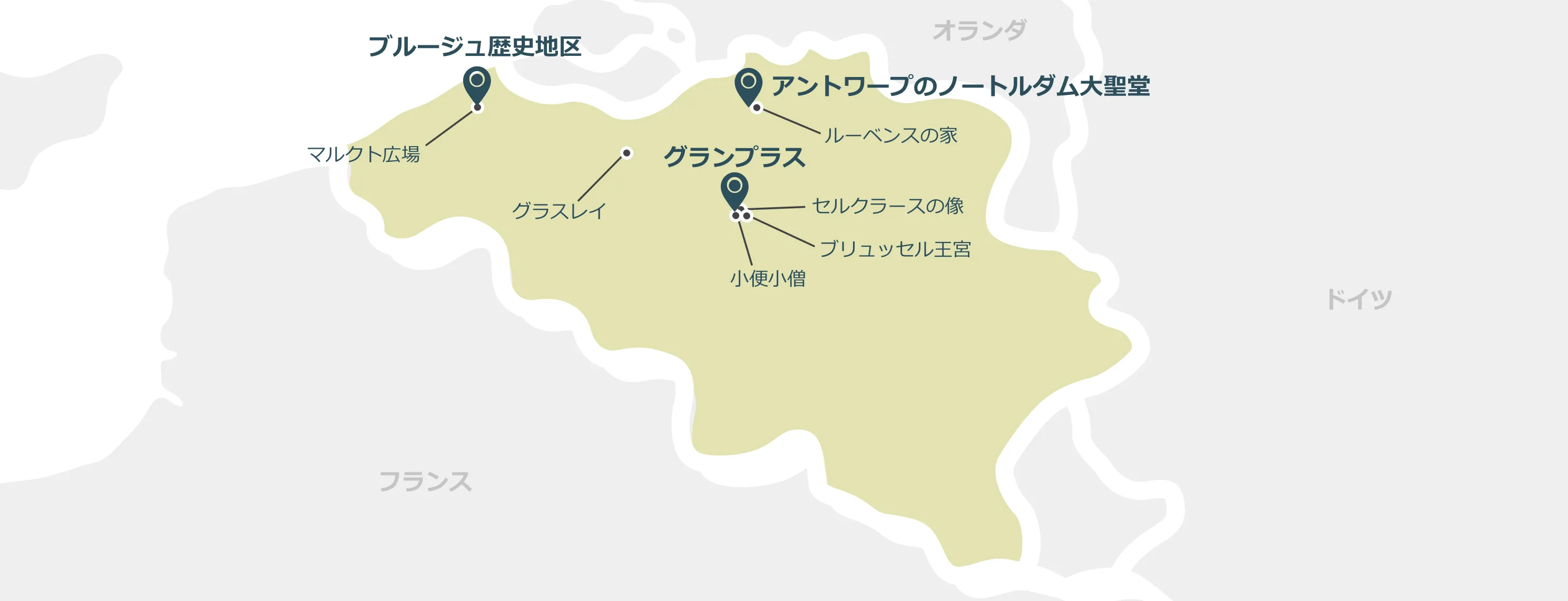 ベルギーのマップ