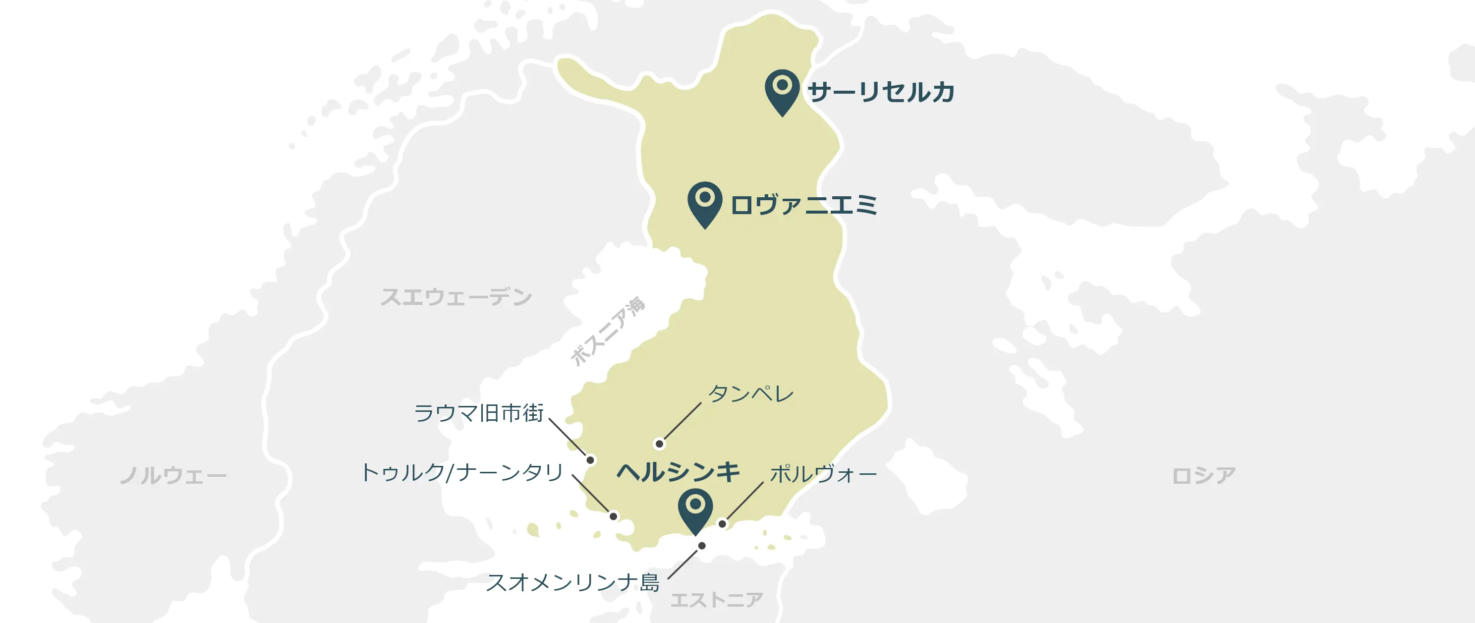 フィンランドのマップ