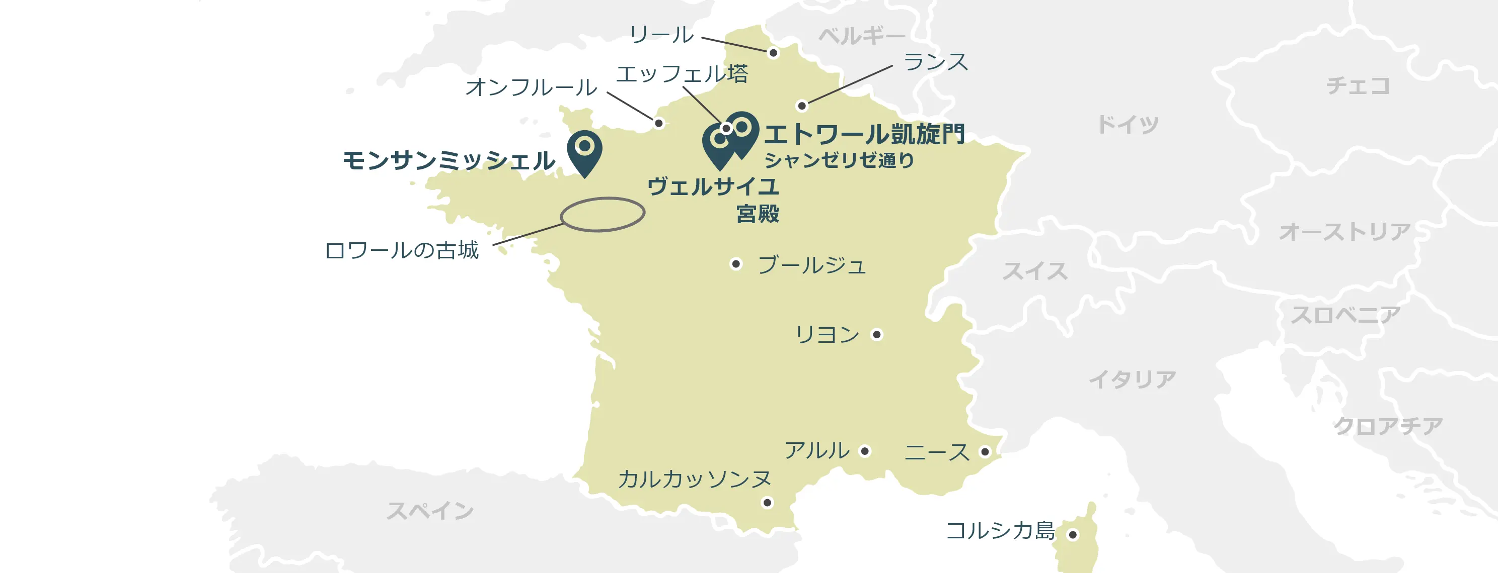 フランスのマップ