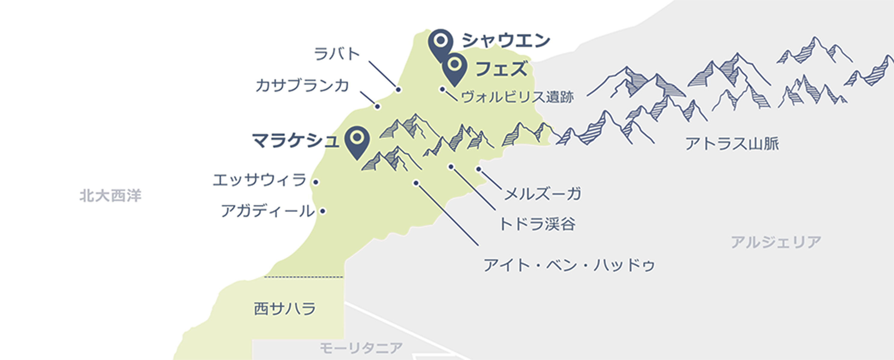 モロッコのマップ