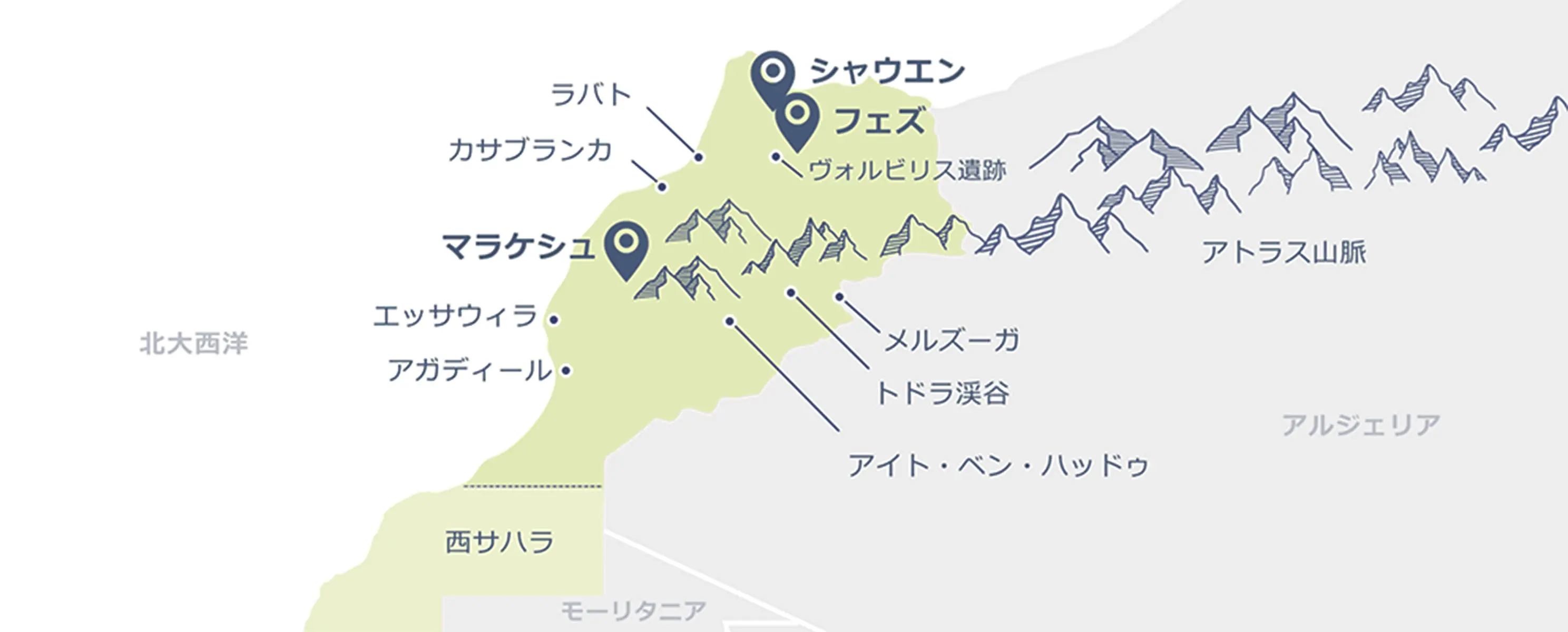 モロッコのマップ