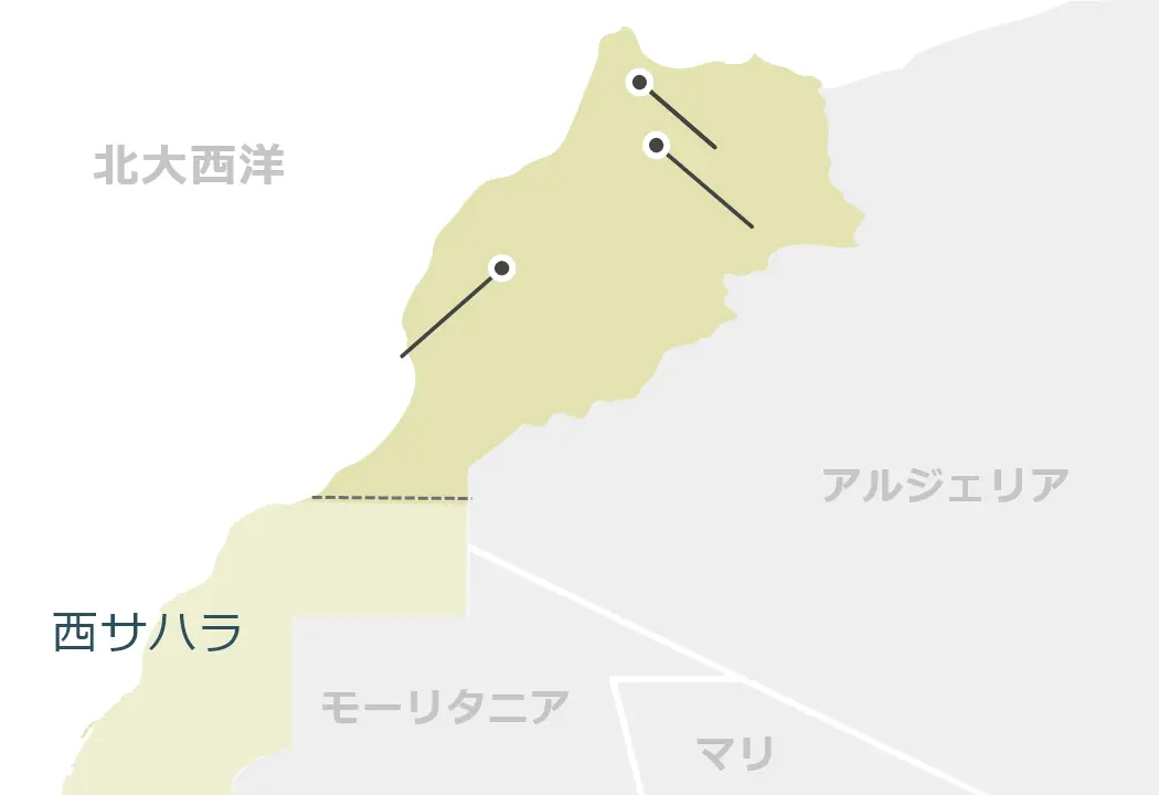 モロッコのマップ