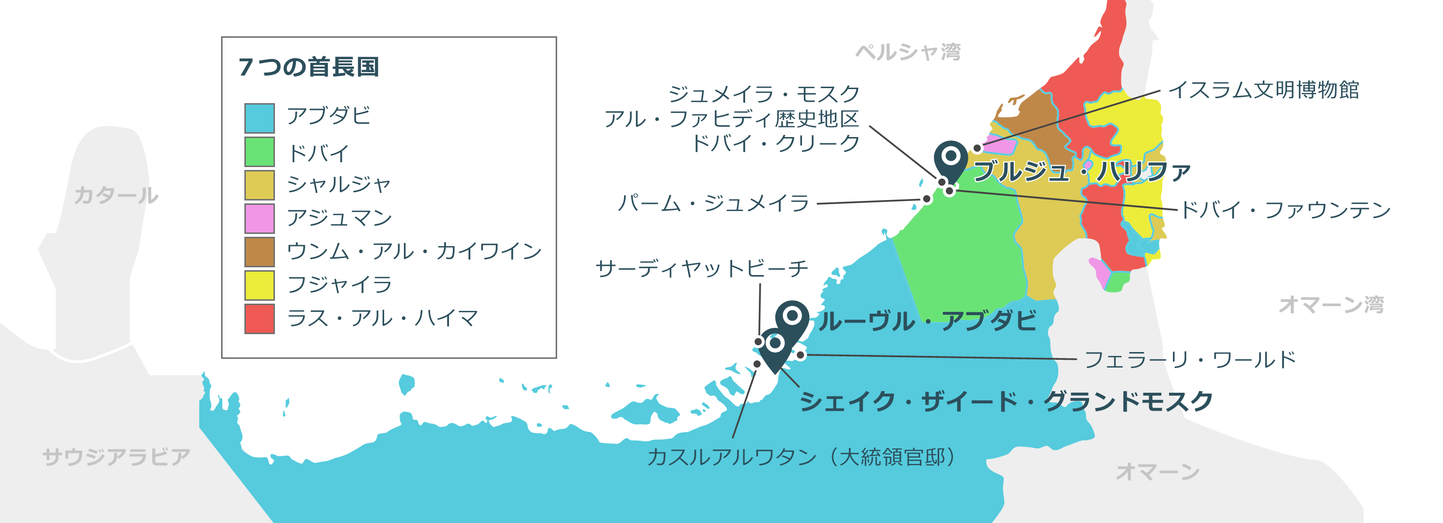 アラブ首長国連邦のマップ