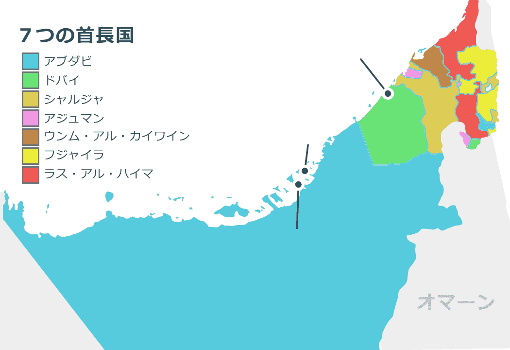 アラブ首長国連邦のマップ