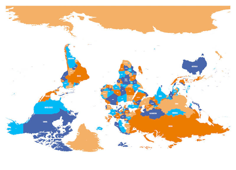 オーストラリアの世界地図