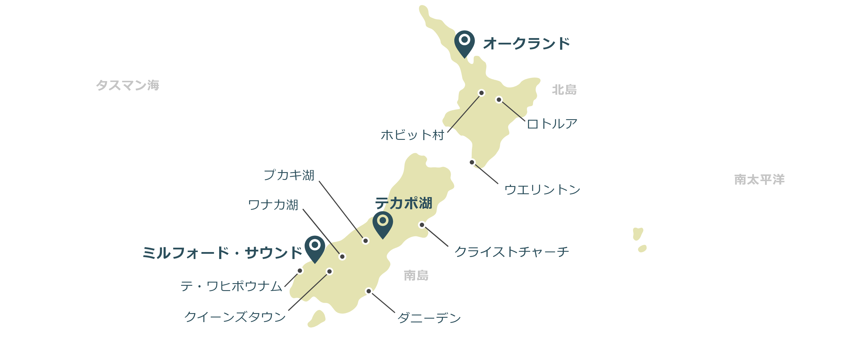 ニュージーランドのマップ