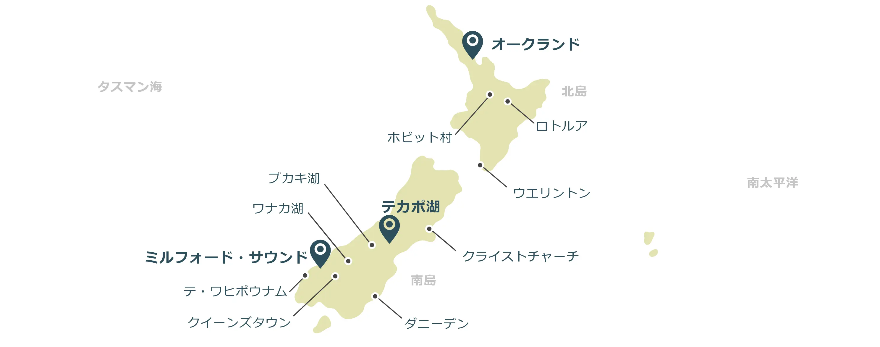 ニュージーランドのマップ