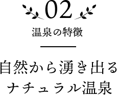 02 温泉の特徴 自然から湧き出るナチュラル温泉