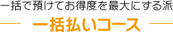 一括で預けてお得度を最大にする派 一括払いコース