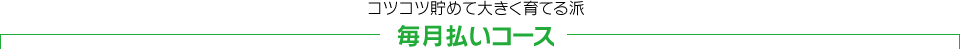 コツコツ貯めて大きく育てる派 毎月払いコース