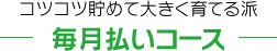 コツコツ貯めて大きく育てる派 毎月払いコース