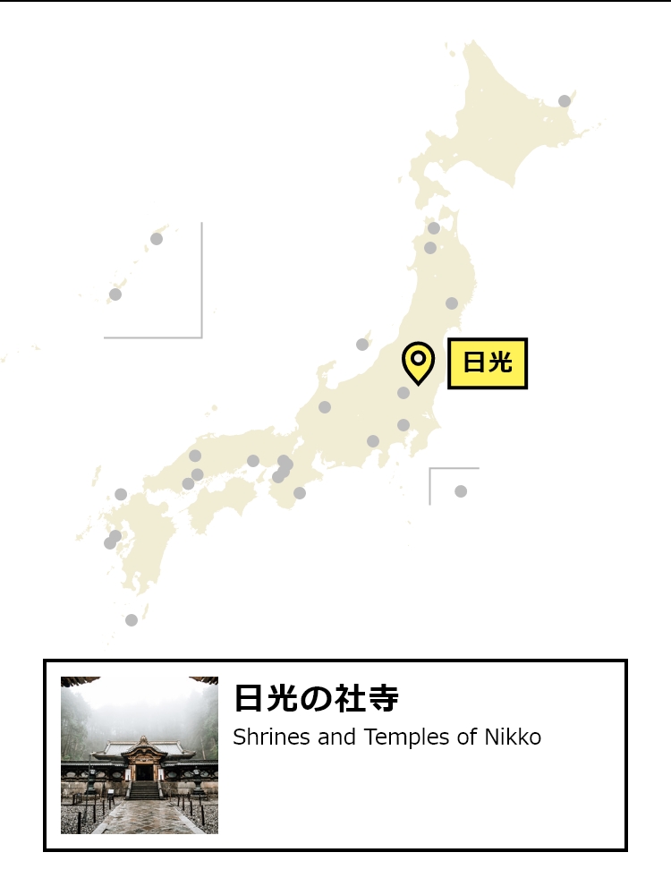 日光の社寺の場所