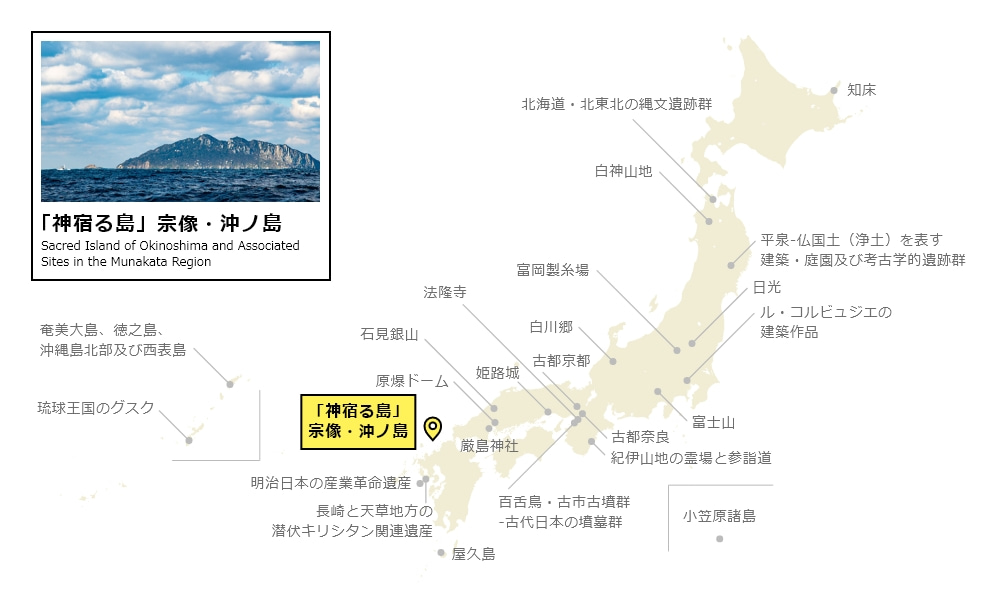宗像沖ノ島と関連遺産群の場所