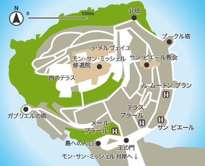 モン・サン・ミッシェル 島内地図